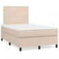 Preview: ARDEBO.de - Boxspringbett mit Matratze & LED Cappuccino-Braun 120x190 cm