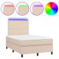 Preview: Boxspringbett mit Matratze & LED Cappuccino-Braun 120x190 cm