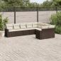 Preview: ARDEBO.de - 9-tlg. Garten-Sofagarnitur mit Kissen Braun Poly Rattan