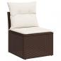 Preview: 9-tlg. Garten-Sofagarnitur mit Kissen Braun Poly Rattan