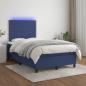 Preview: Boxspringbett mit Matratze & LED Blau 120x190 cm Stoff