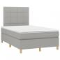 Preview: Boxspringbett mit Matratze & LED Hellgrau 120x190 cm Stoff