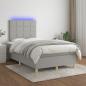 Preview: Boxspringbett mit Matratze & LED Hellgrau 120x190 cm Stoff