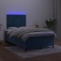 Preview: Boxspringbett mit Matratze & LED Dunkelblau 120x190 cm Samt