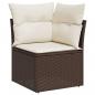 Preview: 10-tlg. Garten-Sofagarnitur mit Kissen Braun Poly Rattan