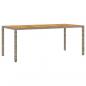 Preview: Gartentisch mit Akazienholz-Platte Grau 190x90x75cm Poly Rattan