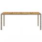 Preview: Gartentisch mit Akazienholz-Platte Grau 190x90x75cm Poly Rattan