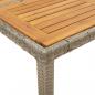 Preview: Gartentisch mit Akazienholz-Platte Grau 190x90x75cm Poly Rattan