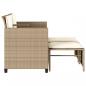 Preview: Gartensofa 2-Sitzer mit Tisch und Hockern Beige Poly Rattan