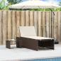 Preview: Sonnenliegen 2 Stk. mit Tisch Braun Poly Rattan