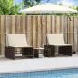 Preview: Sonnenliegen 2 Stk. mit Tisch Braun Poly Rattan