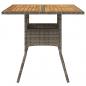 Preview: Gartentisch mit Akazienholz-Platte Grau 80x80x75 cm Poly Rattan