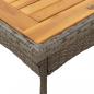 Preview: Gartentisch mit Akazienholz-Platte Grau 80x80x75 cm Poly Rattan