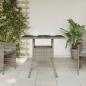 Preview: Gartentisch mit Glasplatte Grau 80x80x75 cm Poly Rattan