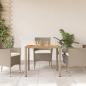 Preview: Gartentisch Beige 90x90x75 cm Poly Rattan Akazienholz