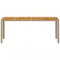 Preview: Gartentisch Beige 190x90x75 cm Poly Rattan Akazienholz