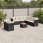 Preview: ARDEBO.de - 11-tlg. Garten-Sofagarnitur mit Kissen Schwarz Poly Rattan