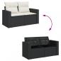 Preview: 7-tlg. Garten-Sofagarnitur mit Kissen Schwarz Poly Rattan