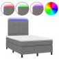 Preview: Boxspringbett mit Matratze & LED Dunkelgrau 120x190 cm Stoff