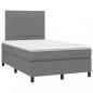 Preview: Boxspringbett mit Matratze & LED Dunkelgrau 120x190 cm Stoff