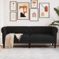 Preview: ARDEBO.de - Chesterfield-Sofa 3-Sitzer Schwarz Stoff