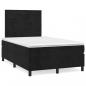 Preview: ARDEBO.de - Boxspringbett mit Matratze & LED Schwarz 120x190 cm Samt