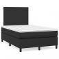 Preview: ARDEBO.de - Boxspringbett mit Matratze & LED Schwarz 120x190 cm Kunstleder