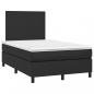 Preview: Boxspringbett mit Matratze & LED Schwarz 120x190 cm Kunstleder