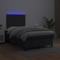 Preview: Boxspringbett mit Matratze & LED Schwarz 120x190 cm Kunstleder