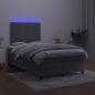 Preview: Boxspringbett mit Matratze & LED Dunkelgrau 120x190 cm Samt