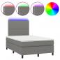 Preview: Boxspringbett mit Matratze & LED Dunkelgrau 120x190 cm Stoff