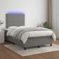 Preview: Boxspringbett mit Matratze & LED Dunkelgrau 120x190 cm Stoff