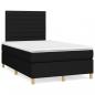 Preview: ARDEBO.de - Boxspringbett mit Matratze & LED Schwarz 120x190 cm Stoff