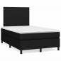 Preview: ARDEBO.de - Boxspringbett mit Matratze & LED Schwarz 120x190 cm Stoff