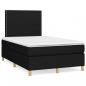 Preview: ARDEBO.de - Boxspringbett mit Matratze & LED Schwarz 120x190 cm Stoff