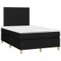 Preview: Boxspringbett mit Matratze & LED Schwarz 120x190 cm Stoff