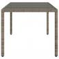 Preview: Gartentisch mit Glasplatte Grau 190x90x75 cm Poly Rattan