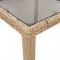 Preview: Gartentisch mit Glasplatte Beige 150x90x75 cm Poly Rattan