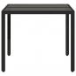 Preview: Gartentisch mit Glasplatte Schwarz 90x90x75 cm Poly Rattan