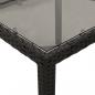 Preview: Gartentisch mit Glasplatte Schwarz 90x90x75 cm Poly Rattan