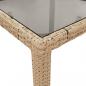 Preview: Gartentisch mit Glasplatte Beige 90x90x75 cm Poly Rattan