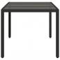 Preview: Gartentisch mit Glasplatte Schwarz 150x90x75 cm Poly Rattan