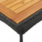 Preview: Gartentisch mit Holzplatte Schwarz 80x80x75 cm Poly Rattan