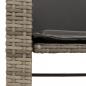 Preview: Gartensofa 2-Sitzer mit Tisch und Hockern Grau Poly Rattan