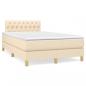 Preview: Boxspringbett mit Matratze Creme 120x200 cm Stoff