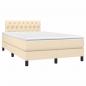 Preview: Boxspringbett mit Matratze Creme 120x200 cm Stoff