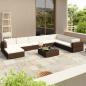 Preview: ARDEBO.de - 8-tlg. Garten-Lounge-Set mit Auflagen Poly Rattan Braun