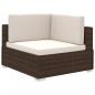 Preview: 8-tlg. Garten-Lounge-Set mit Auflagen Poly Rattan Braun