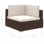 Preview: 8-tlg. Garten-Lounge-Set mit Auflagen Poly Rattan Braun