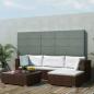 Preview: ARDEBO.de - 5-tlg. Garten-Lounge-Set mit Kissen Poly Rattan Braun